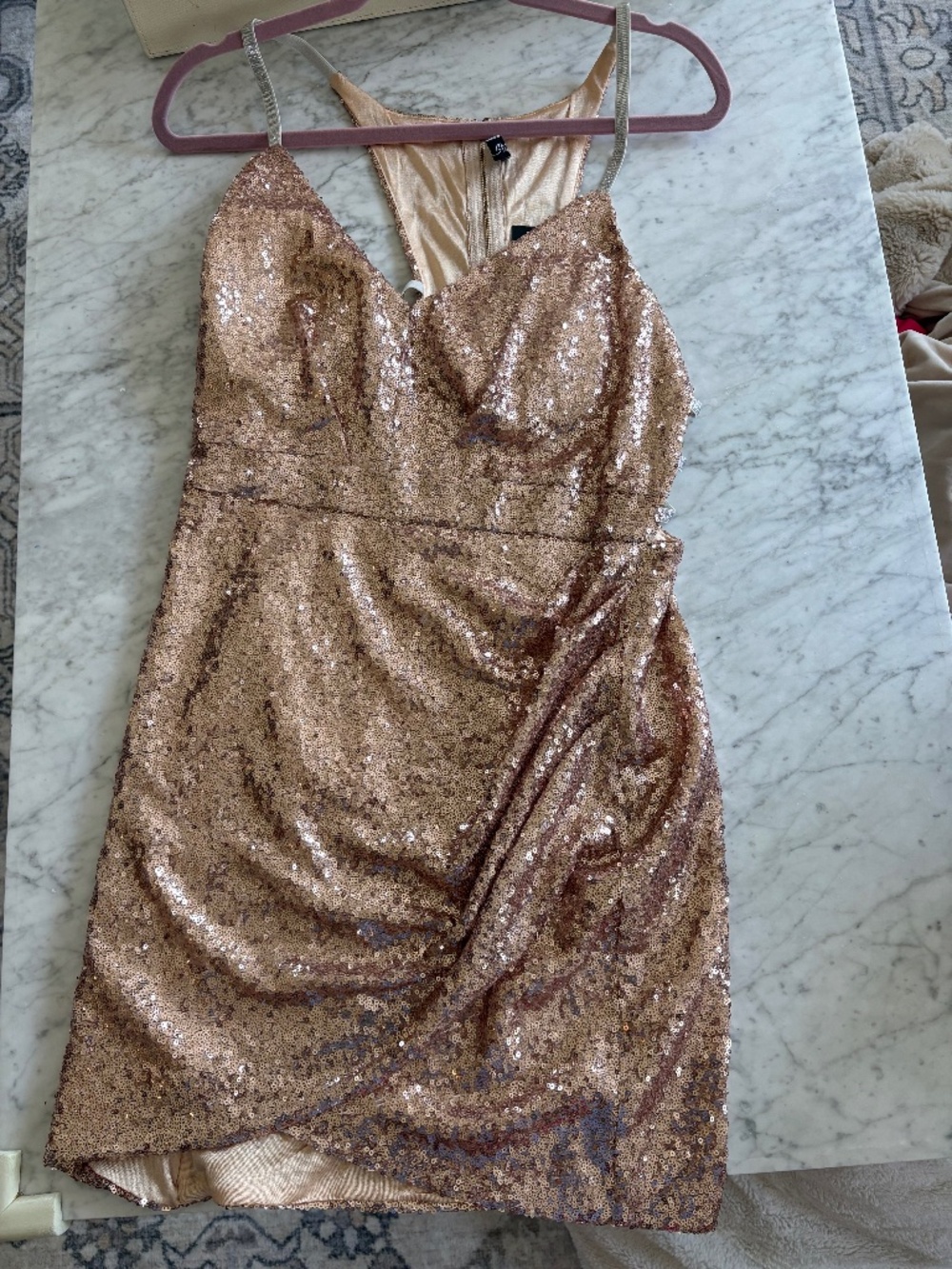 Short Gold Shimmer Dress